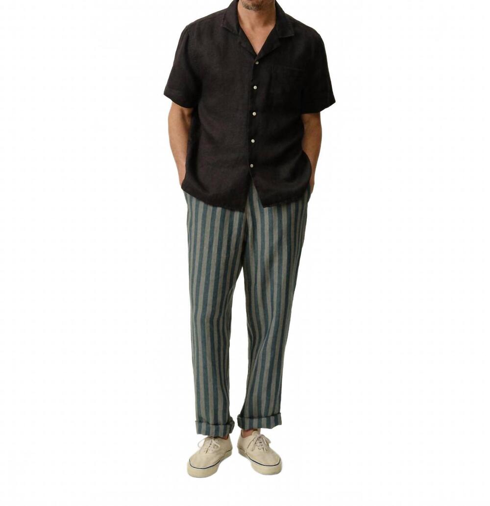 NEW ALEX CRANE bo stripe straight pants in big wave